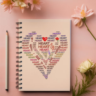 Caderno Espiral Notebook Words of Heart Photo