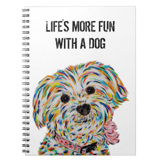 Caderno Espiral Notebook Yorkie Bichon Dog 6,5" x 8,75"