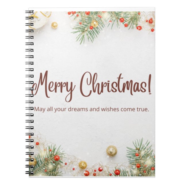 Caderno Espiral Notebook Zazzle Felry de Natal (Frente)