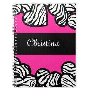 Caderno Espiral Notebook Zebra Hearts
