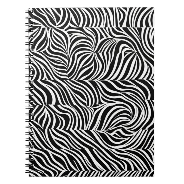 Caderno Espiral Notebook Zebra Print Monocromático (Frente)