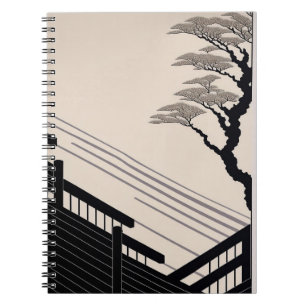 Caderno Espiral Notebook Zen Black Beige Japonês Minimalista