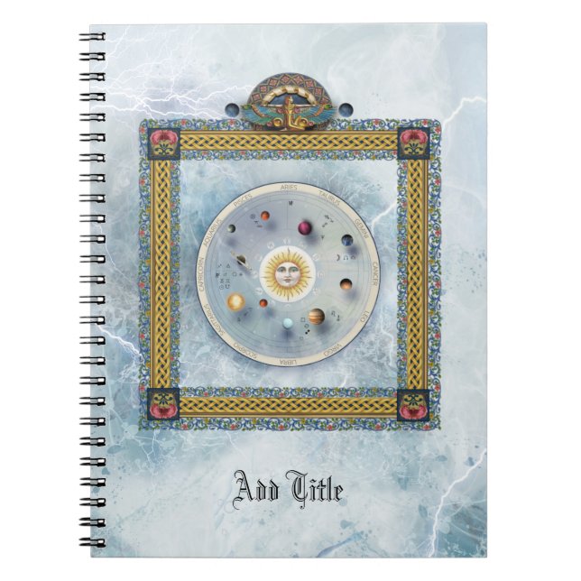 Caderno Espiral Notebook Zodiac Grimoire & Astrology (Frente)