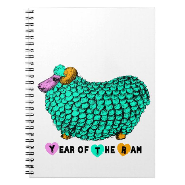 Caderno Espiral Notebook Zodiodioso, Ano Verde Engraçado Chinês (Frente)