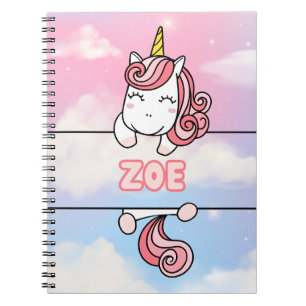 Caderno Espiral Notebook Zoe Unicorn Girlie Personalizado