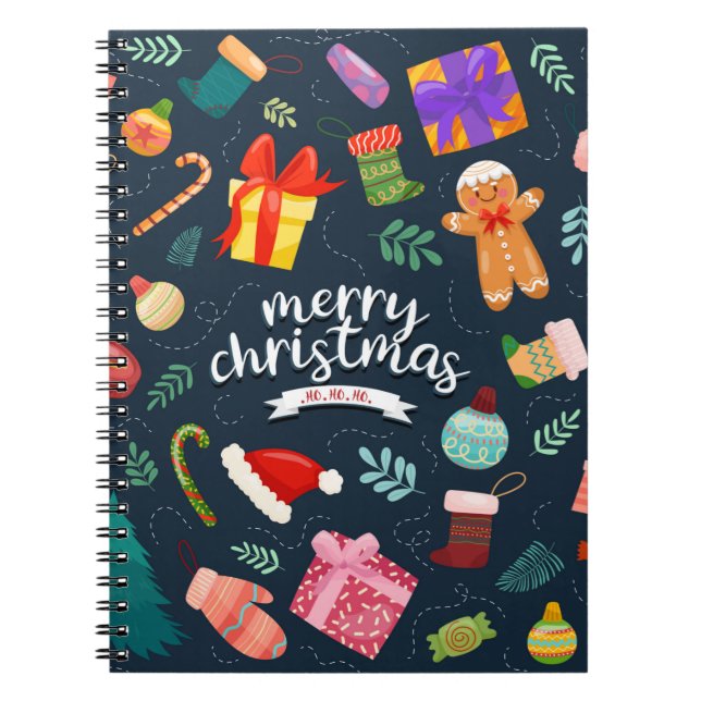 Caderno Espiral Notebooks com Diários de Feliz Natal (Frente)