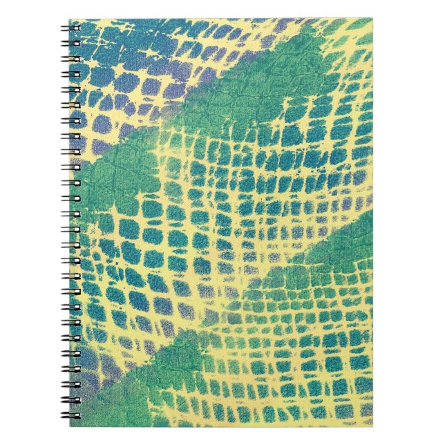Caderno Espiral Notebooks com padrão roxo azul abstrato (Frente)