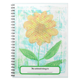 Caderno Espiral Notebooks de girassol abstrato com personalização