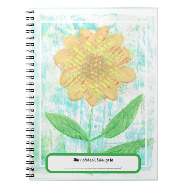Caderno Espiral Notebooks de girassol abstrato com personalização (Frente)