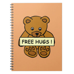 Caderno Espiral Notebooks de Ursinho Free Hugs