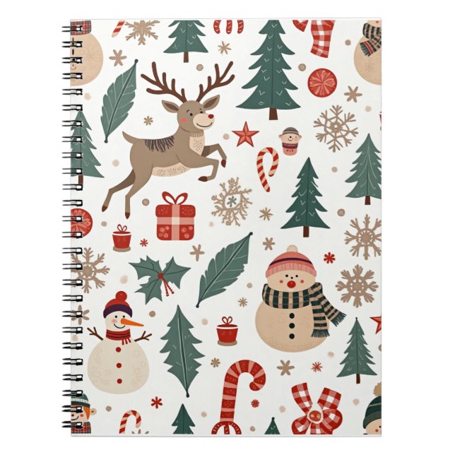 Caderno Espiral Notebooks espirais de Natal do inverno (Frente)
