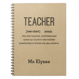 Caderno Espiral Notebooks para professores - Definição de Kraft ru