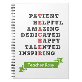 Caderno Espiral Notebooks para professores personalizados (Caracte