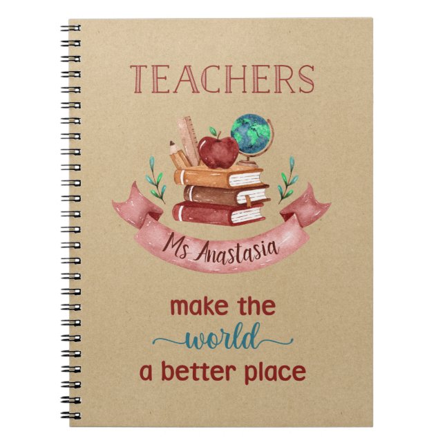 Caderno Espiral Notebooks para professores personalizados - Rustic (Frente)