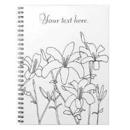 Caderno Espiral Notebooks personalizados com Lily de Desenho de Co