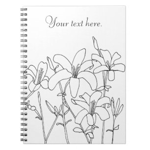 Caderno Espiral Notebooks personalizados com Lily de Desenho de Co