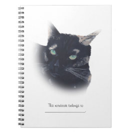 Caderno Espiral Notebooks personalizados com rosto de gato de tart