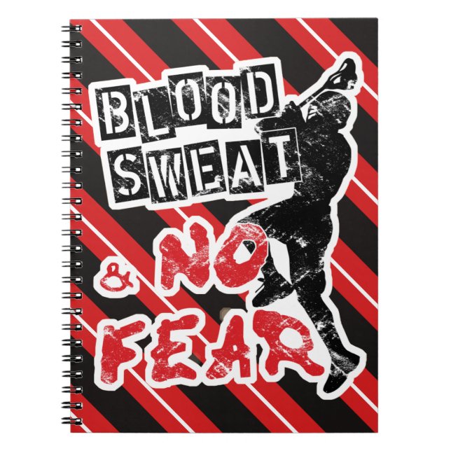 Caderno Espiral Notepad de Sangue, Suor e Sem Medo (Frente)