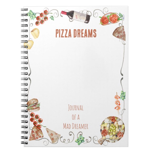 Caderno Espiral Notes from a Pizza Dream (Frente)