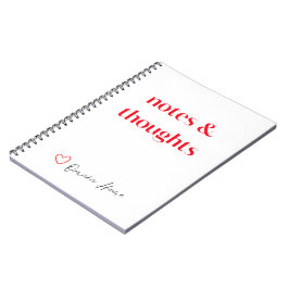 Caderno Espiral Notes & Thoughts Minimal Typography