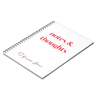 Caderno Espiral Notes & Thoughts Minimal Typography