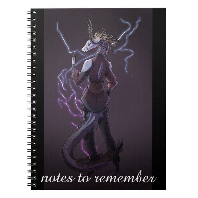 Caderno Espiral Notes to remember, anime, Dragon, Lightning  (Frente)