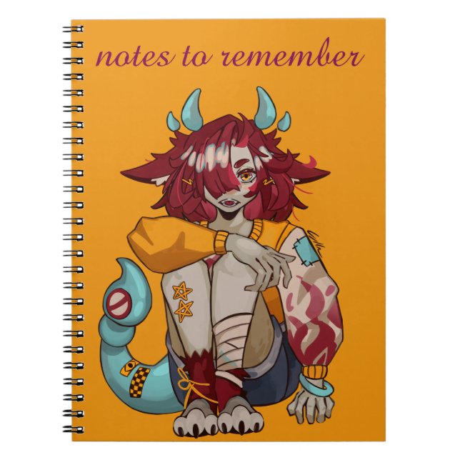 Caderno Espiral Notes to remember, anime, monster girl (Frente)