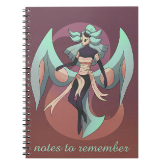 Caderno Espiral Notes to remember, anime, moth women