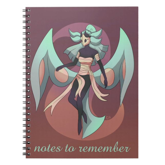Caderno Espiral Notes to remember, anime, moth women (Frente)
