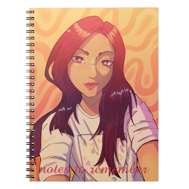 Caderno Espiral Notes to remember, anime, Red (Frente)