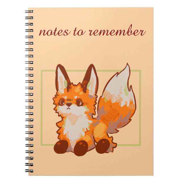 Caderno Espiral Notes to remember, Fox, vosje (Frente)