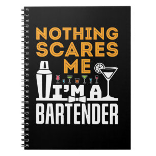 Caderno Espiral Nothing Scares Me I'm a Bartender