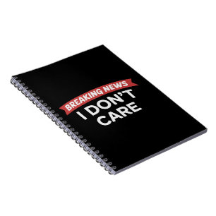 Caderno Espiral Notícias de Última Hora Não Me Importo Piada Engra