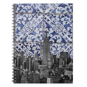 Caderno Espiral Nova Iorque - Arranha-céus com Azulejos portugues