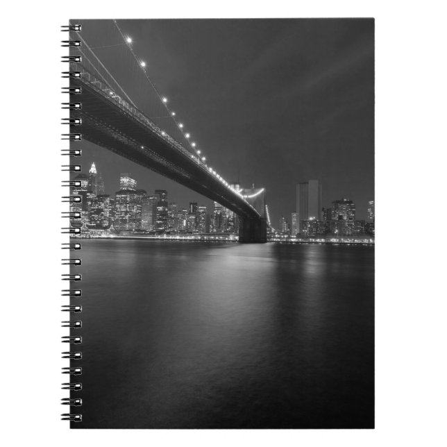 Caderno Espiral Nova Iorque Branco preto - Skyline (Frente)