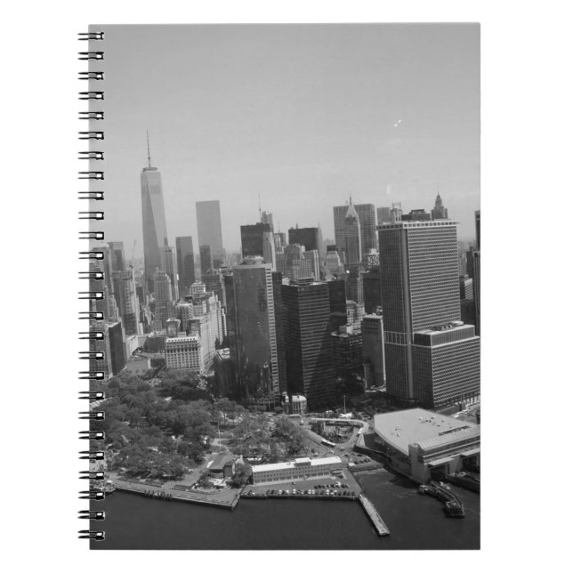Caderno Espiral Nova Iorque Branco preto - Skyline (Frente)