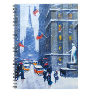 Caderno Espiral Nova Iorque. Inverno. Presente de Natal de Belas A