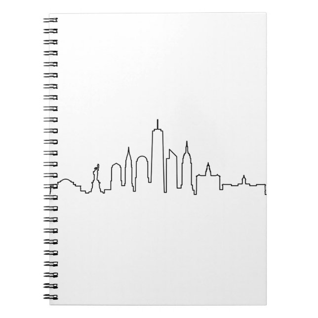 Caderno Espiral NOVA YORK NYC Manhatten EUA City Skyline Silhouett (Frente)