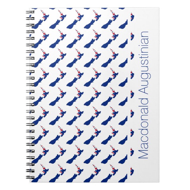 Caderno Espiral NOVA ZEALAND FLAG Personalizar Adicionar Nome Diár (Frente)
