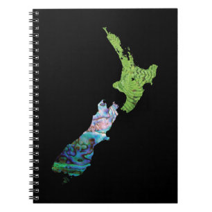 CADERNO ESPIRAL NOVA ZELÂNDIA MAP SIMPLES PAUA E FERNS