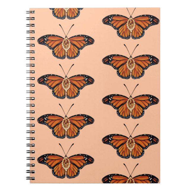 Caderno Espiral Novembro Citrine Monarch Butterfly Design (Frente)