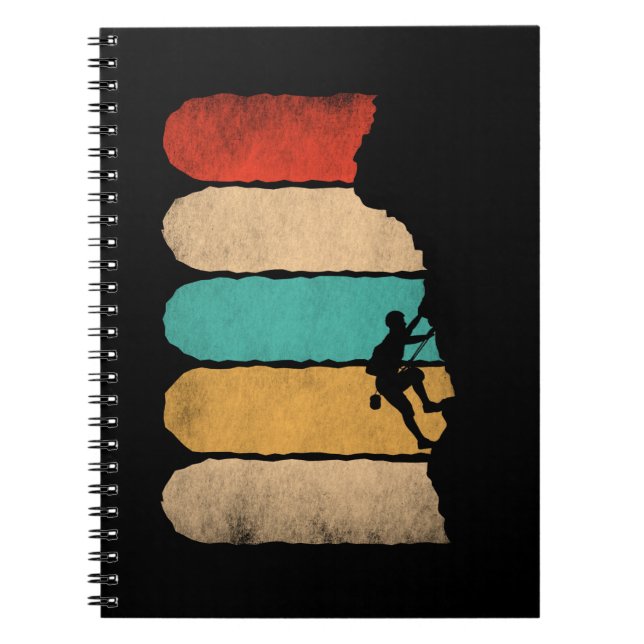 Caderno Espiral Novidade do Clima do Hipster de Escalada de Rock (Frente)