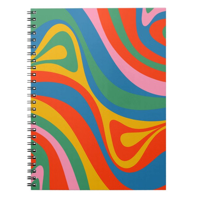 Caderno Espiral Novo padrão de Abstrato de trilho retrátil do Groo (Frente)