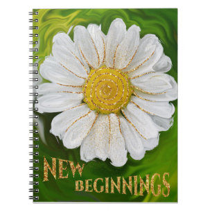 Caderno Espiral Novos começos - Poder das flores margaridas