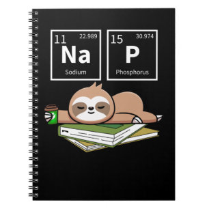 Caderno Espiral Noz De Café Dormindo Química Com Noz Preguiçoso