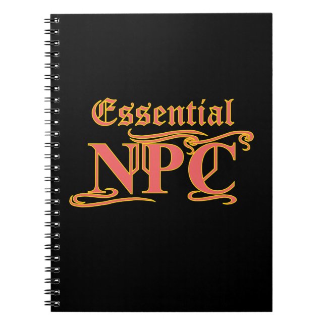 Caderno Espiral NPC essencial Não mire Rob ou RPG engraçado no Mat (Frente)