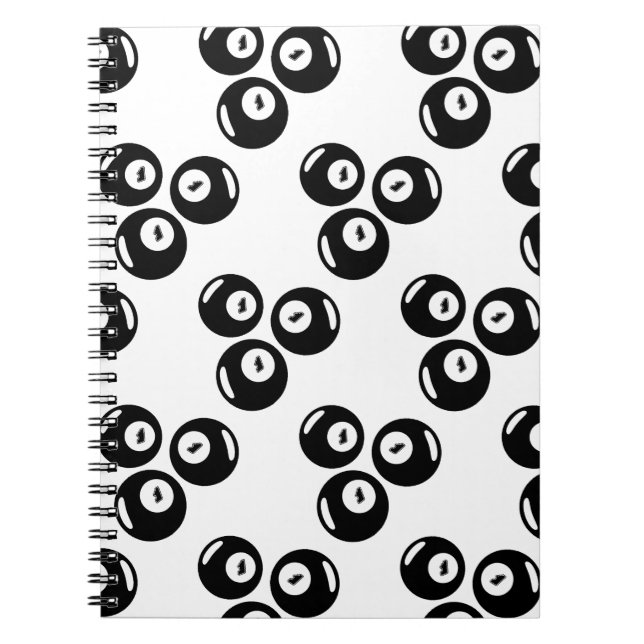 Caderno Espiral Número da Sorte 111 Bolas Pretas (Frente)