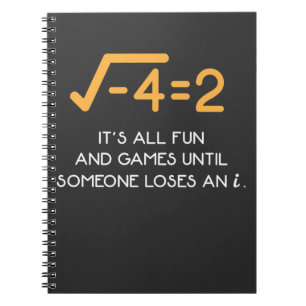 Caderno Espiral Número imaginário Nerd Matemático Engraçado