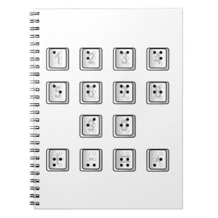 Caderno Espiral Números de chave do computador em Braille