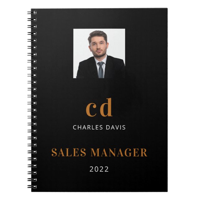 Caderno Espiral Números pretos de nomes de ouro (Frente)